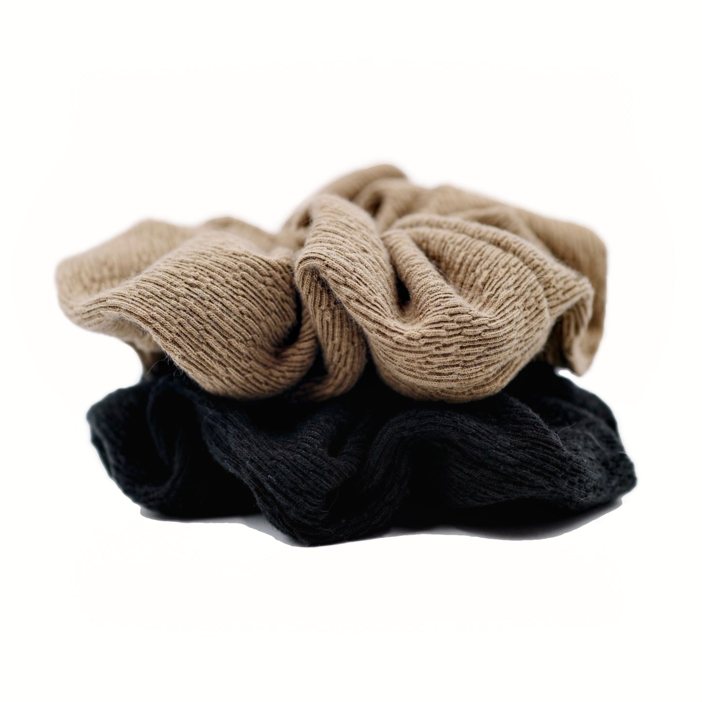 Matte Scrunchies 2pc - Black / Blueish Green / Chalk / Brunette