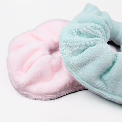 Microfiber Quick-Dry Towel Scrunchies 2pc - Chalk / Blush / Blue