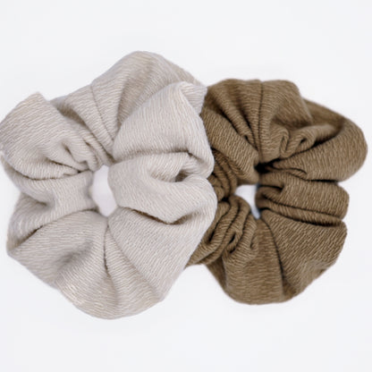 Matte Scrunchies 2pc - Black / Blueish Green / Chalk / Brunette