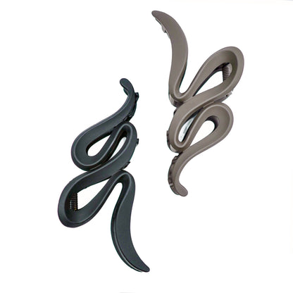 Mega Matte Claw Clip 2pc - Camomile / Black / Chestnut / Brunette