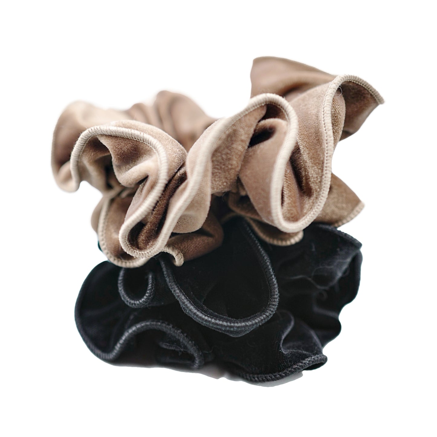 Mega Velvet Scrunchies 2pc - Brunette & Black