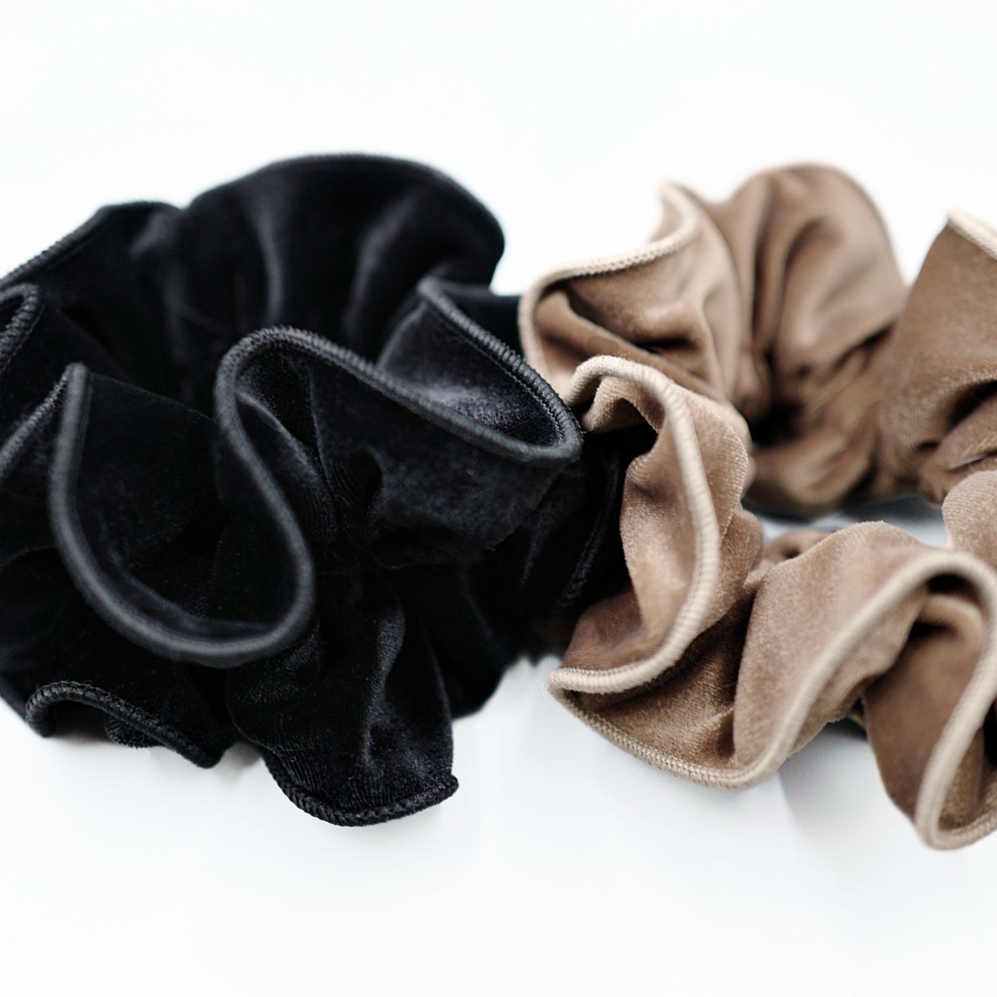 Mega Velvet Scrunchies 2pc - Brunette & Black