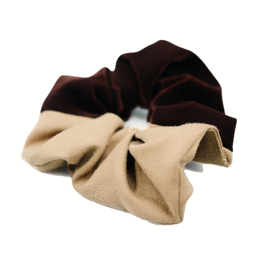 Velvet Scrunchies 1pc - Brunette & Vanilla