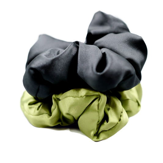 Mega Satin Sleep Pillow Scrunchies 2pc - Black / Avocado / Gold / Silver