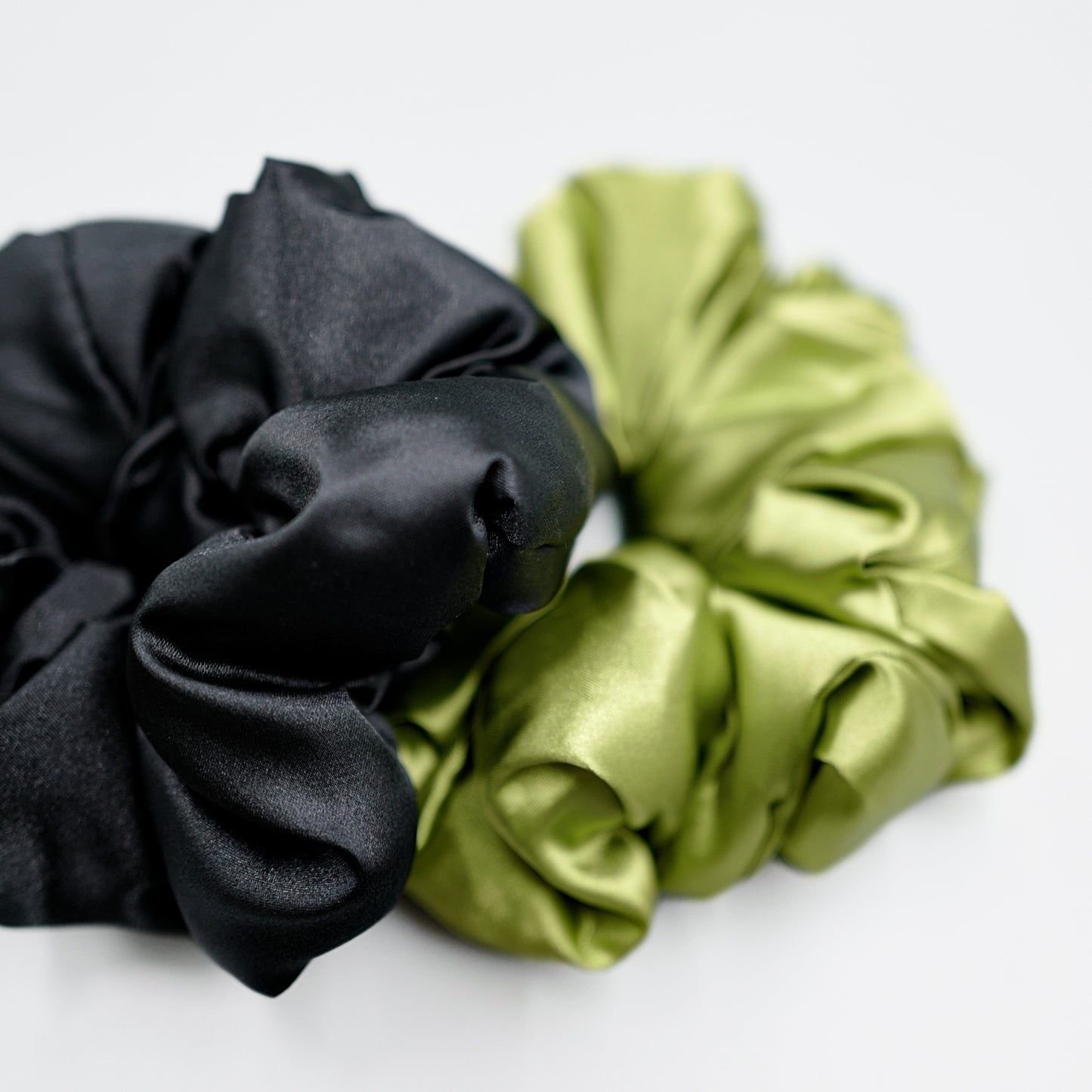 Mega Satin Sleep Pillow Scrunchies 2pc - Black / Avocado / Gold / Silver