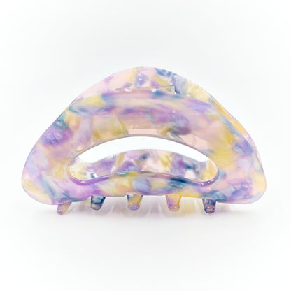 Marble Claw Clip 1pc - Pearl White / Aqua Haze / Violet Purple