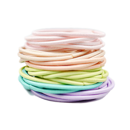 Elastic Hair Ties 20 Pc - Green / Blue / Pink / Multi-color