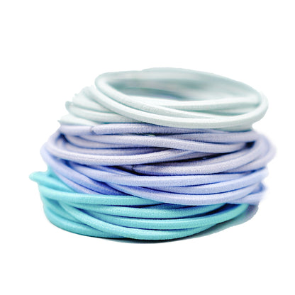 Elastic Hair Ties 20 Pc - Green / Blue / Pink / Multi-color