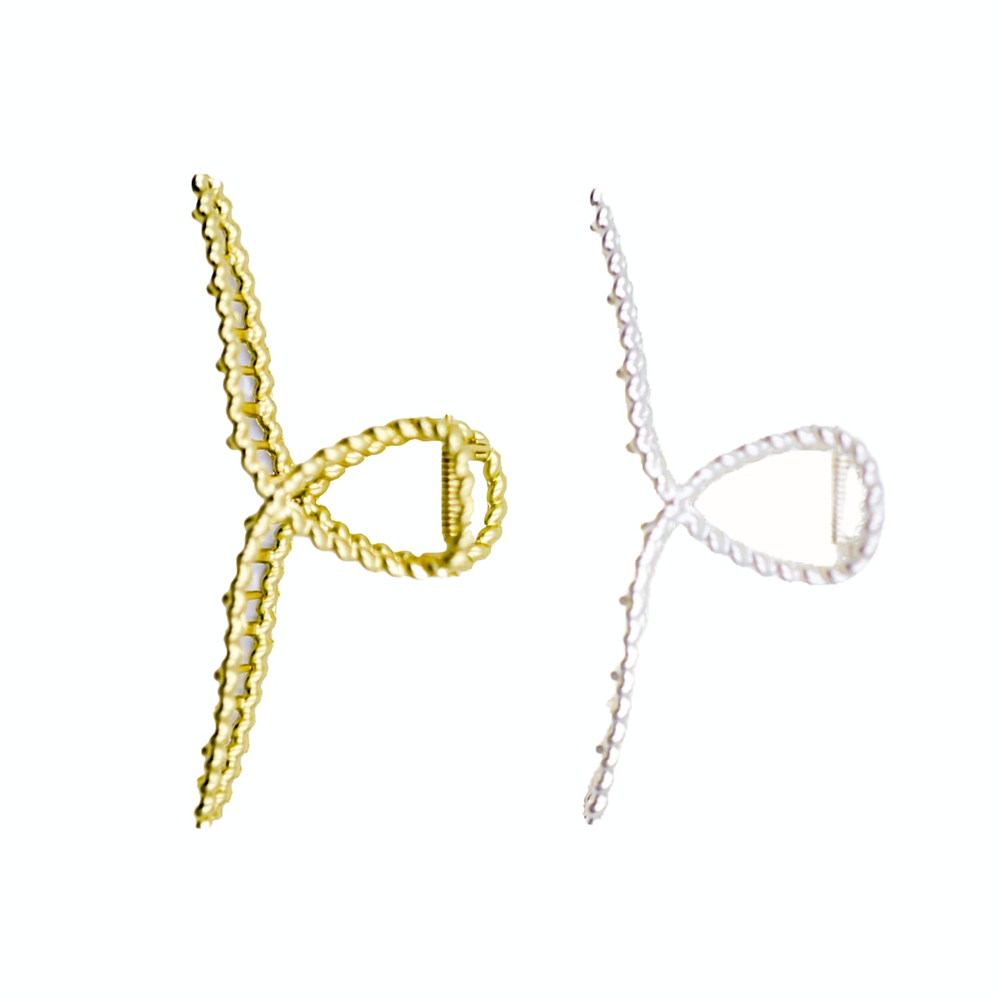 Large Loop Claw Clips 2pc Set - Gold & Silver