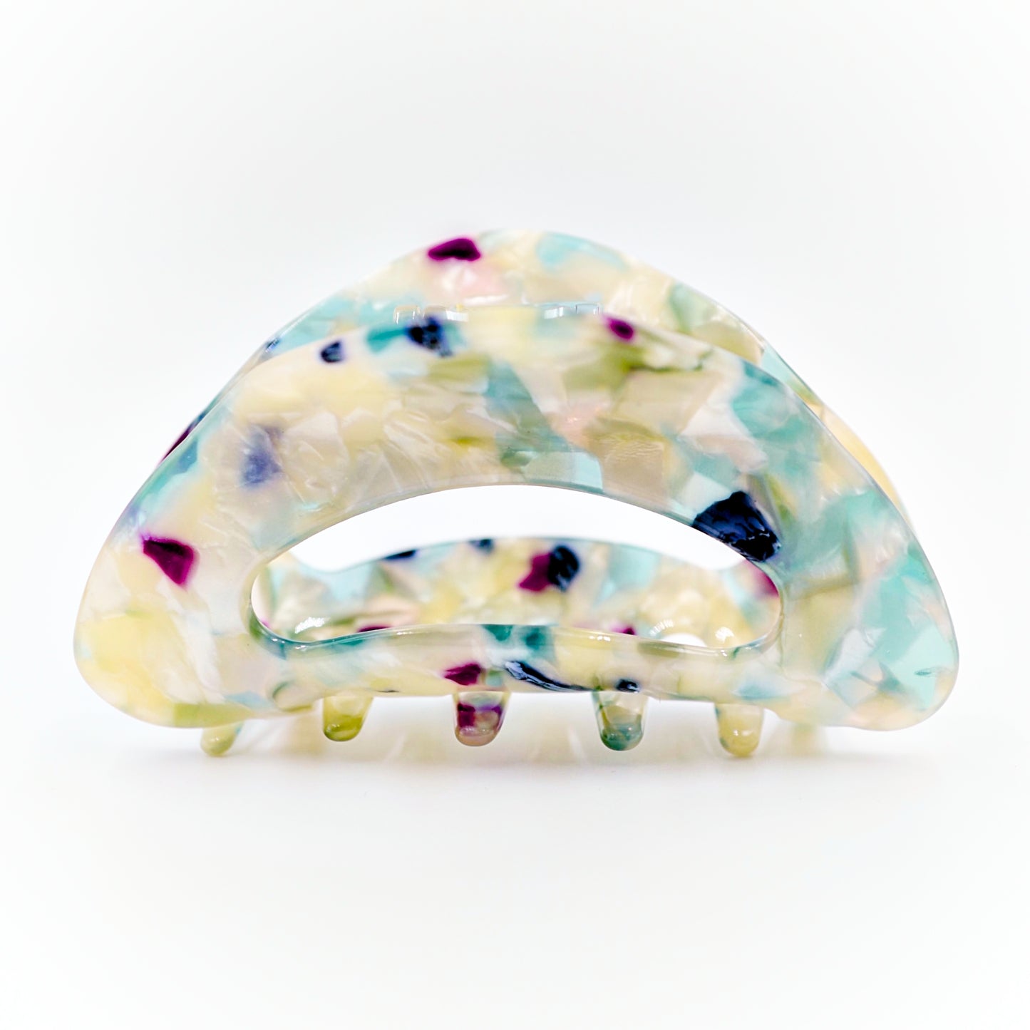 Marble Claw Clip 1pc - Pearl White / Aqua Haze / Violet Purple