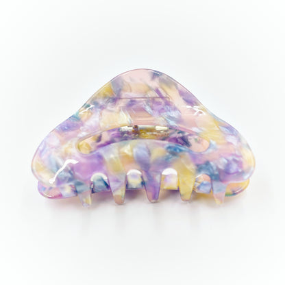 Marble Claw Clip 1pc - Pearl White / Aqua Haze / Violet Purple