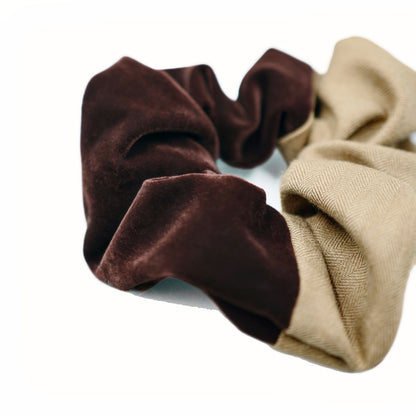 Velvet Scrunchies 1pc - Brunette & Vanilla