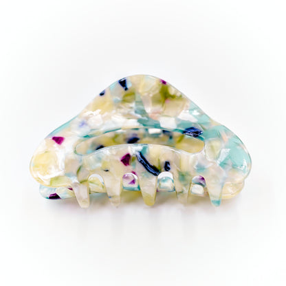 Marble Claw Clip 1pc - Pearl White / Aqua Haze / Violet Purple